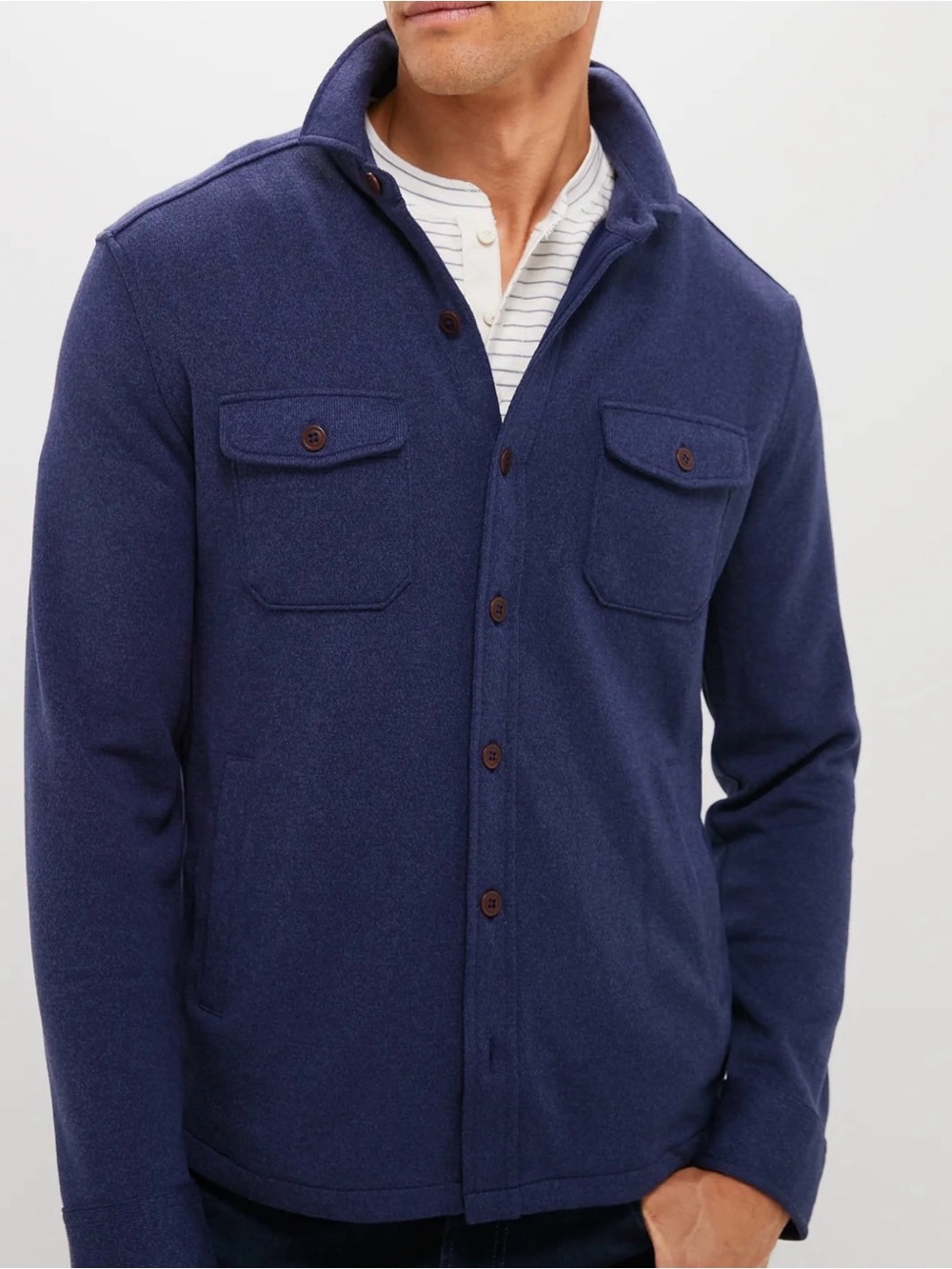 Peter Millar Navy Crown Sweater Fleece Shirt Jacket.